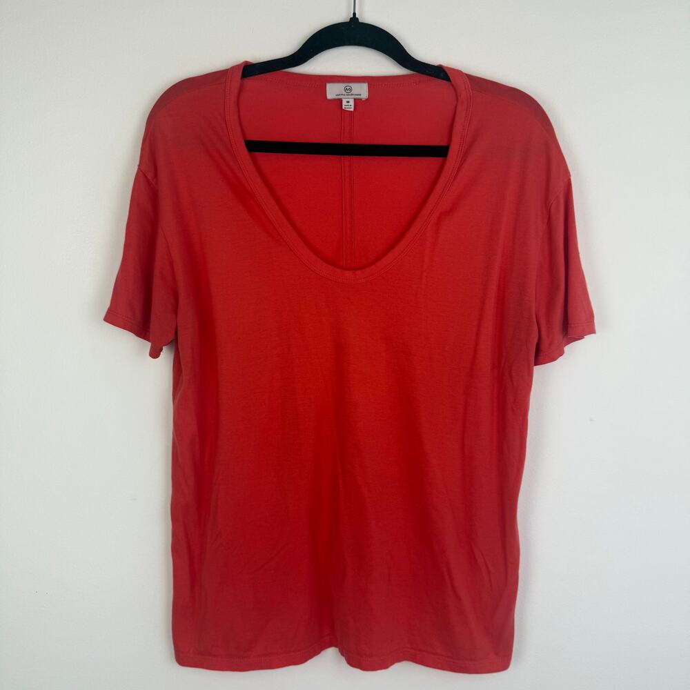 Adriano Goldschmied Womens V-Neck Lightweight Casual Burnt Orange T-Shirt Medium
